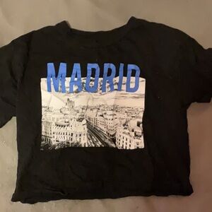 Black Kids Shirt with Madrid Print